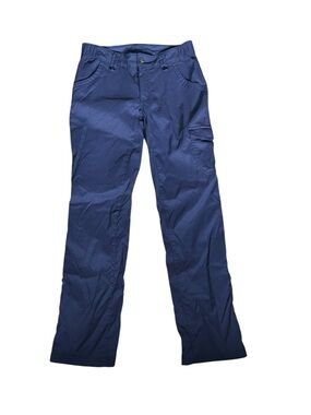 Duluth Trading Women’s Navy Cargo Hiking Travel Pants 4x33 Stretch Outdoor AA87
